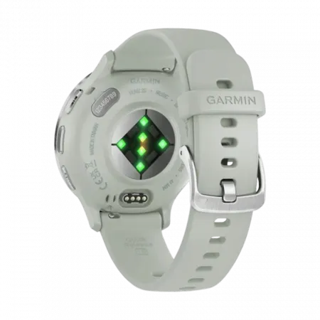 Смарт-годинник Garmin Venu 3S Silver Stainless Steel Bezel з Sage Gray сіро-зеленим корпусом та силіконовим ремінцем