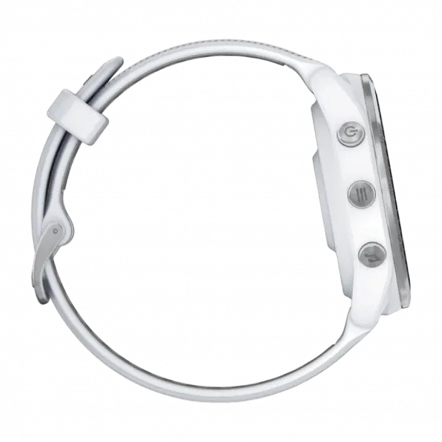 Смарт-годинник Garmin Forerunner 965 Titanium Bezel з Whitestone корпусом та Whitestone/Powder Grey силіконовим ремінцем