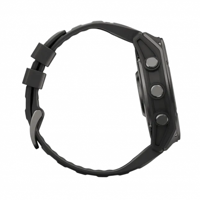 Смарт-годинник Garmin Fenix 9  51мм, Carbon Grey DLC Titanium з Black чорним силіконовим ремінцем