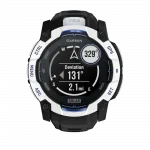 Смарт-годинник Garmin Instinct 3 50 мм, Solar Whitestone білий з Black/Bolt Blue чорним/синім силіконовим ремінцем