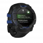 Смарт-годинник Garmin Instinct 3 50 мм, AMOLED Black чорний з Black/Bolt Blue чорним/синім силіконовим ремінцем