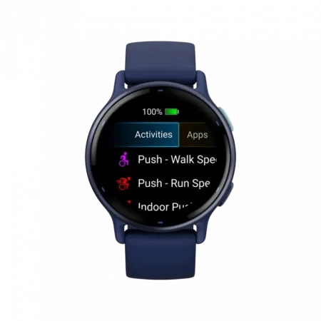 Смарт-годинник Garmin Vivoactive 5 Metallic Navy Aluminium Вezel з темно-синім корпусом Navy та силіконовим ремінцем