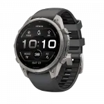 Смарт-годинник Garmin Fenix 9 Pro 47мм, Titanium з Graphite/Black темно-сірим/чорним силіконовим ремінцем