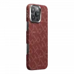 Чохол Pitaka Tactile Woven Monogram Red/Gold для iPhone 16 Pro