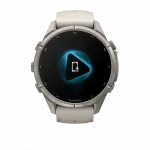 Смарт-годинник Garmin Fenix 9 Pro - inReach, 43мм Titanium з Fog Grey/Dark Sandstone сірим/темно сірим силіконовим ремінцем