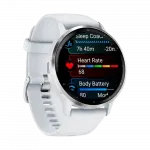 Смарт-годинник Garmin Venu 3 Silver stainless steel bezel з білим корпусом та силіконовим ремінцем