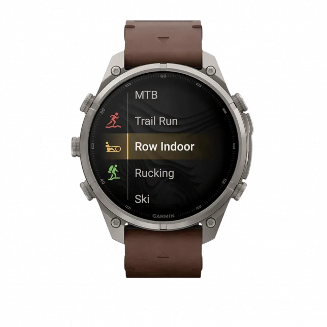 Смарт-годинник Garmin Fenix 9 Pro - inReach, 47мм Titanium з Walnut коричневим шкіряним ремінцем