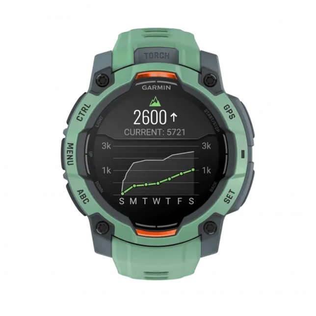 Смарт-годинник Garmin Instinct 3 45 мм, AMOLED Neotropic зелений з Neotropic зеленим силіконовим ремінцем