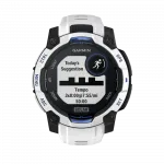 Смарт-годинник Garmin Instinct 3 45 мм, Solar Whitestone білий з Whitestone/Bolt Blue білим/синім силіконовим ремінцем
