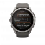 Смарт-годинник Garmin Fenix 9 Pro - inReach, Solar, 51мм Titanium з Pebble Grey темно-сірим силіконовим ремінцем