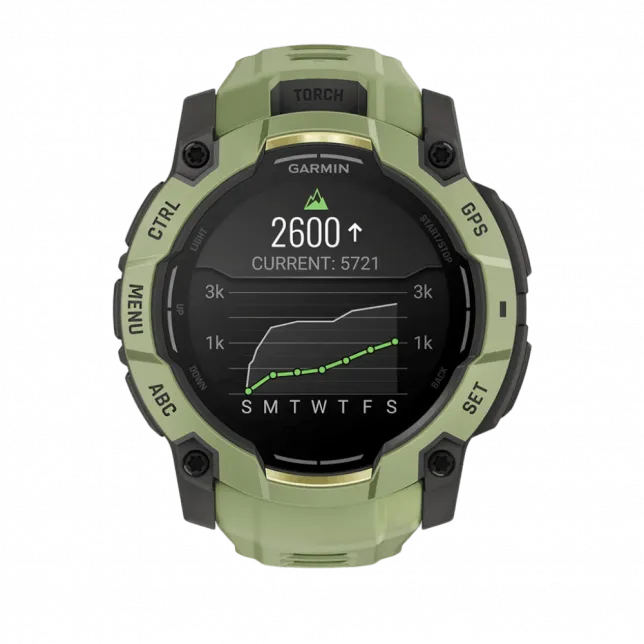 Смарт-годинник Garmin Instinct 3 50 мм, AMOLED Fern Green зелений з Fern Green зеленим силіконовим ремінцем