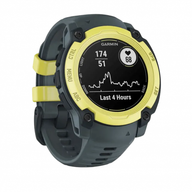 Смарт-годинник Garmin Instinct E 40 мм Electric Lime жовтий з Twilight сірим силіконовим ремінцем
