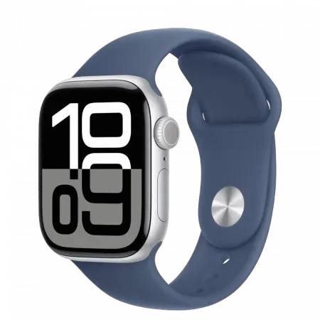 б/у Apple Watch Series 10 GPS 42mm Silver Aluminum Case with Denim Sport Band - S/M