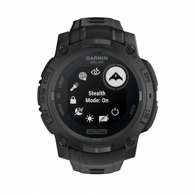 Смарт-годинник Garmin Instinct 3 45 мм, Solar, Tactical Edition Black чорний з чорним силіконовим ремінцем