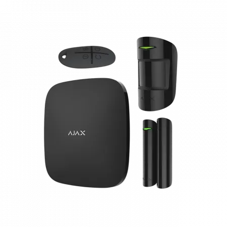 Комплект охоронної сигналізації Ajax StarterKit, hub, motionprotect, doorprotect, spacecontrol, jeweller, бездротовий, чорний