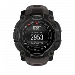 Смарт-годинник Garmin Instinct 3 50 мм, AMOLED Black чорний з Charcoal коричневим силіконовим ремінцем