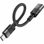 Перехідник Hoco Type-C to lightning (P+M) 10см Black U107