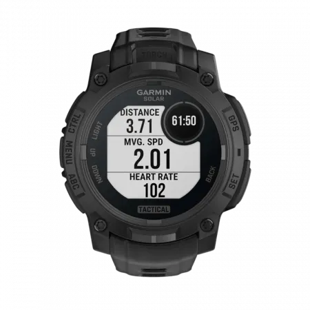 Смарт-годинник Garmin Instinct 3 45 мм, Solar, Tactical Edition Black чорний з чорним силіконовим ремінцем