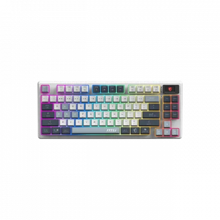 Клавіатура механічна MSI FORGE GK600 TKL W SKY UA 104key, mechanical Linear, USB-A, Wireless, Bluetooth, EN/UKR/RU, RGB, білий