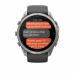 Смарт-годинник Garmin Fenix 9 Pro - inReach, 51мм Titanium з Graphite/Black темно-сірим/чорним силіконовим ремінцем