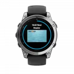 Смарт-годинник Garmin Fenix E 47мм, AMOLED Stainless Steel з чорним силіконовим ремінцем