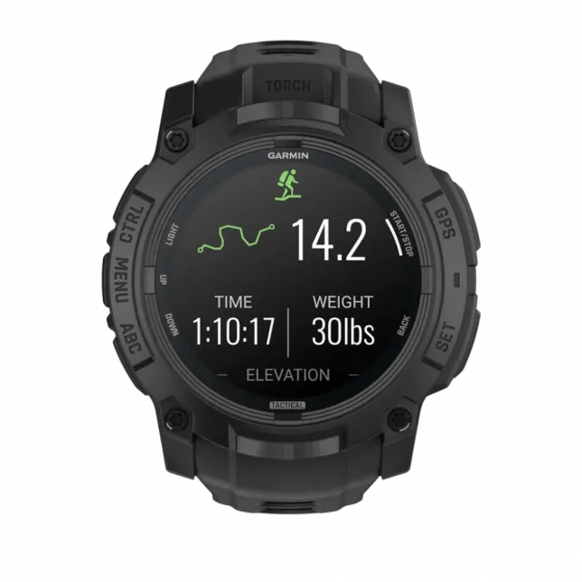 Смарт-годинник Garmin Instinct 3 50 мм, AMOLED, Tactical Edition Black чорний з чорним силіконовим ремінцем