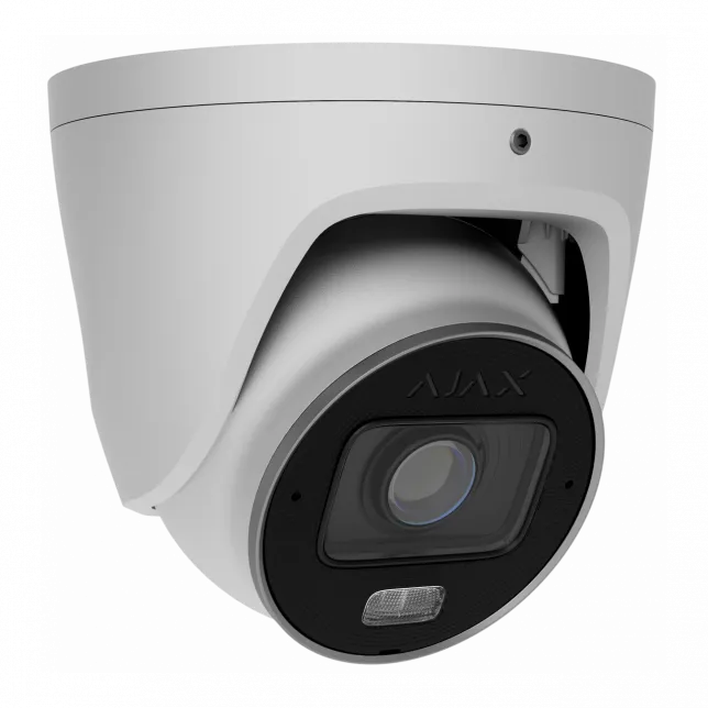 IP-камера дротова Ajax TurretCam HLVF 8 MP White, 2.8–12 мм, PoE, True WDR, IP67, ІЧ 60 м, LED 40 м, аудіо, кут огляду 31° до 111°, вулична, біла, 126283.197.WH1