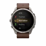 Смарт-годинник Garmin Fenix 9 Pro - inReach, 51мм Titanium з Walnut коричневим шкіряним ремінцем