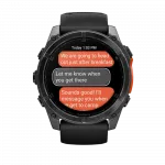 Смарт-годинник Garmin Fenix 8 51мм, AMOLED Slate Gray з Black чорним силіконовим ремінцем