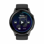 Смарт-годинник Garmin Venu 4 45 мм Slate з Black чорним силіконовим ремінцем