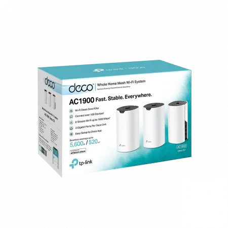 Система WiFi-Mesh TP-LINK Deco S7 AC1900, 3xGE LAN/WAN, 3мод