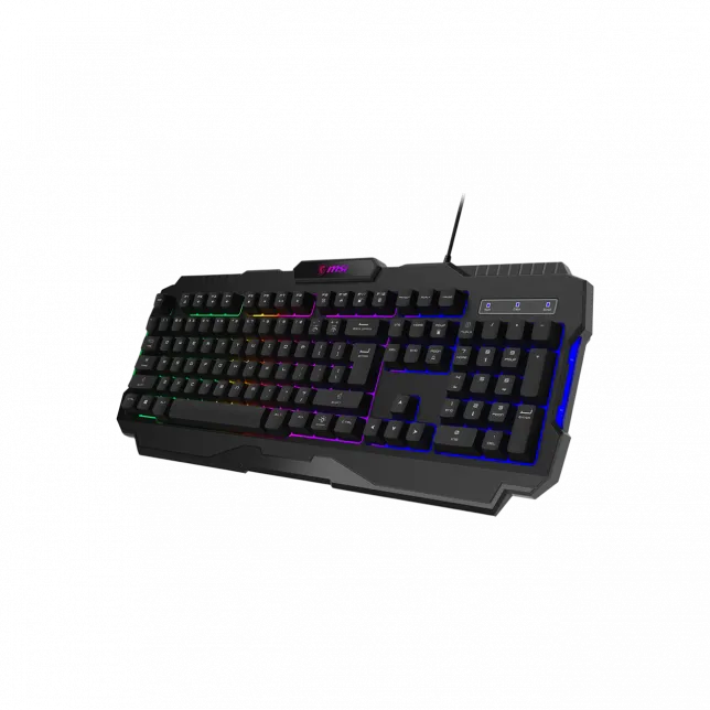 Клавіатура мембранна MSI FORGE GK100 104key, USB-A, EN/UKR/RU, ColorLED, чорний