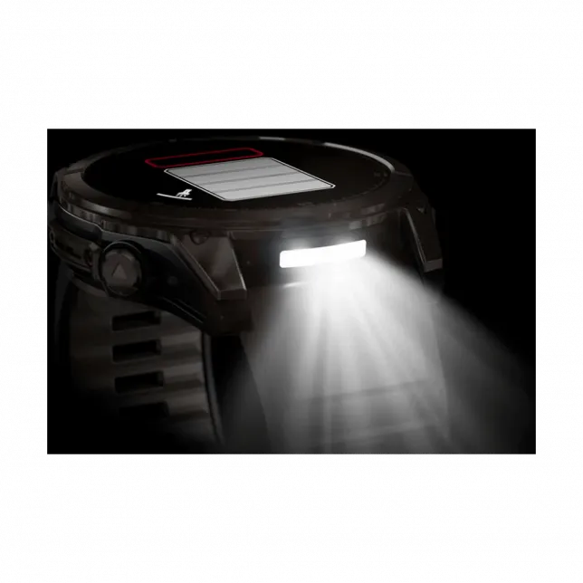 Смарт-годинник Garmin Fenix 8 51мм, AMOLED Sapphire, Carbon Grey DLC Titanium з Black/Pebble Grey чорним силіконовим ремінцем