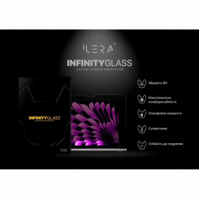 Захисне скло iLera Incognito MacBook Air 13.6" Glass screen