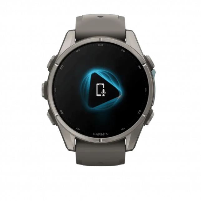 Смарт-годинник Garmin Fenix 9 43мм, Titanium з Pebble Gray темно-сірим силіконовим ремінцем