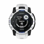 Смарт-годинник Garmin Instinct 3 45 мм, Solar Whitestone білий з Whitestone/Bolt Blue білим/синім силіконовим ремінцем