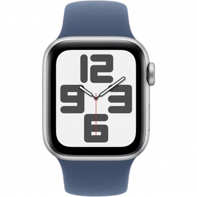 Apple Watch SE 2 GPS 44mm Silver Aluminium Case with Denim Sport Band (M/L)