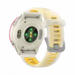 Смарт-годинник Garmin Forerunner 570 42мм Raspberry Aluminum з Translucent Bone/Mango світло-бежевим силіконовим ремінцем