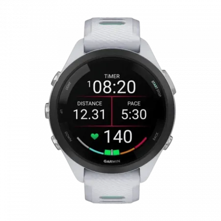 Смарт-годинник Garmin Forerunner 265S з Whitestone корпусом та Whitestone/Neo Tropic білим силіконовим ремінцем