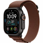 Apple Watch Ultra 4 GPS + LTE 49mm Black Titanium Case with Burgundy Alpine Loop - Large (MJC24)