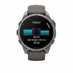 Смарт-годинник Garmin Fenix 9 47мм, Titanium з Pebble Gray темно-сірим силіконовим ремінцем