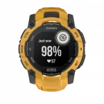 Смарт-годинник Garmin Instinct 3 50 мм, Solar Sunburst помаранчевий з Sunburst/Grey помаранчевим/сірим силіконовим ремінцем