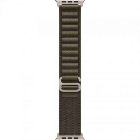 Apple Watch Ultra 4 GPS + LTE 49mm Natural Titanium Case with Dark Olive Alpine Loop - Medium (MJCR4+MK7A4)