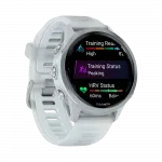 Смарт-годинник Garmin Forerunner 570 42мм Cloud Blue Aluminum з Translucent Whitestone/Cloud Blue білим силіконовим ремінцем