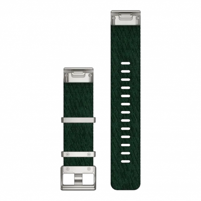 Ремінець QuickFit 22 мм, Pine Green темно-зелений жакардовий нейлоновий