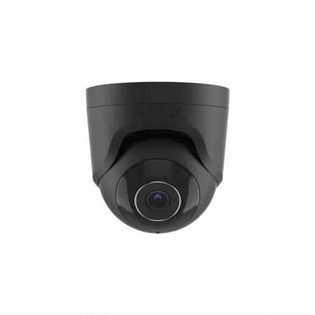 IP-Камера дротова Ajax TurretCam, 8мп, 4мм, Poe, True WDR, IP 65, ІЧ 35м, аудіо, кут огляду 75°до 85°, купольна, чорна