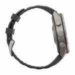 Смарт-годинник Garmin Fenix 9 Pro 47мм, Titanium з Graphite/Black темно-сірим/чорним силіконовим ремінцем