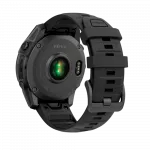 Смарт-годинник Garmin Fenix E 47мм, AMOLED Slate Gray Steel з чорним силіконовим ремінцем