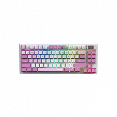 Клавіатура механічна MSI FORGE GK600 TKL W VIOLET UA 83key, mechanical Linear, USB-A, Wireless, Bluetooth, EN/UKR/RU, RGB, фіолетовий