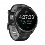 Смарт-годинник Garmin Forerunner 965 Carbon Grey DLC Titanium Bezel з чорним корпусом та Black/Powder Grey силіконовим ремінцем